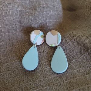 Handmade Polymer Earrings Pastel Retro Statement